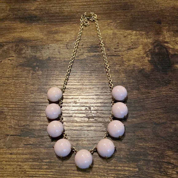 J. Crew Jewelry - J Crew Goldone Peach Glass Cabochons Statement Necklace